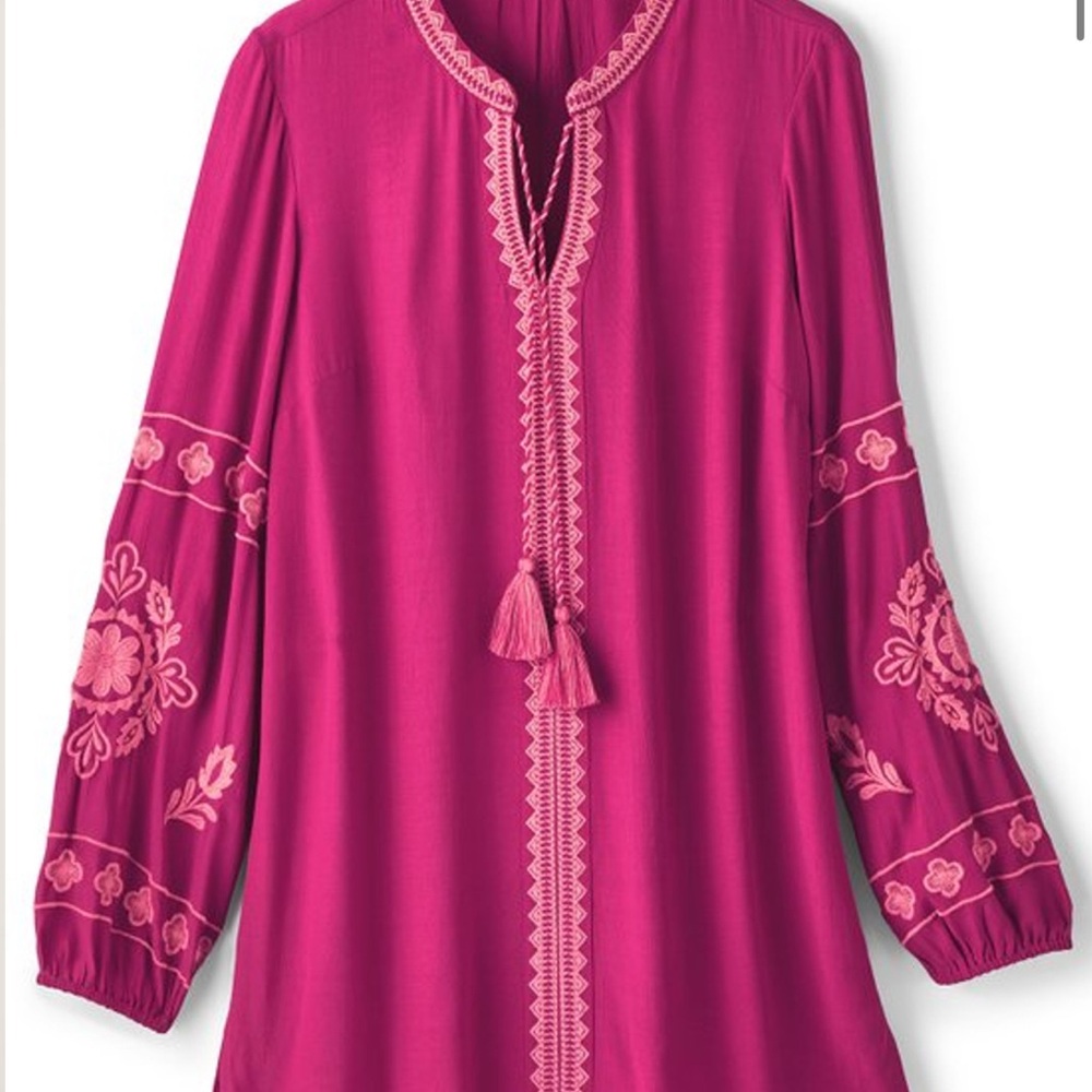 Soft Surroundings Annaka Embroidered Tunic blouse brand new woman’s size large